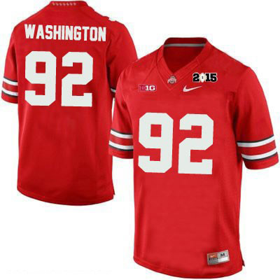 Ohio State Buckeyes Men's Adolphus Washington #92 Red Authentic Nike 2015 Patch College NCAA Stitched Football Jersey KE19Z46IF